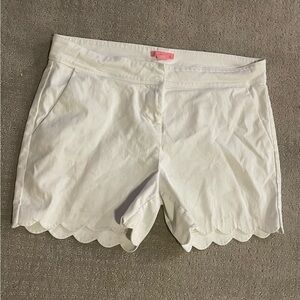 Isaac mizhari sz 14 white scalloped shorts spring summer